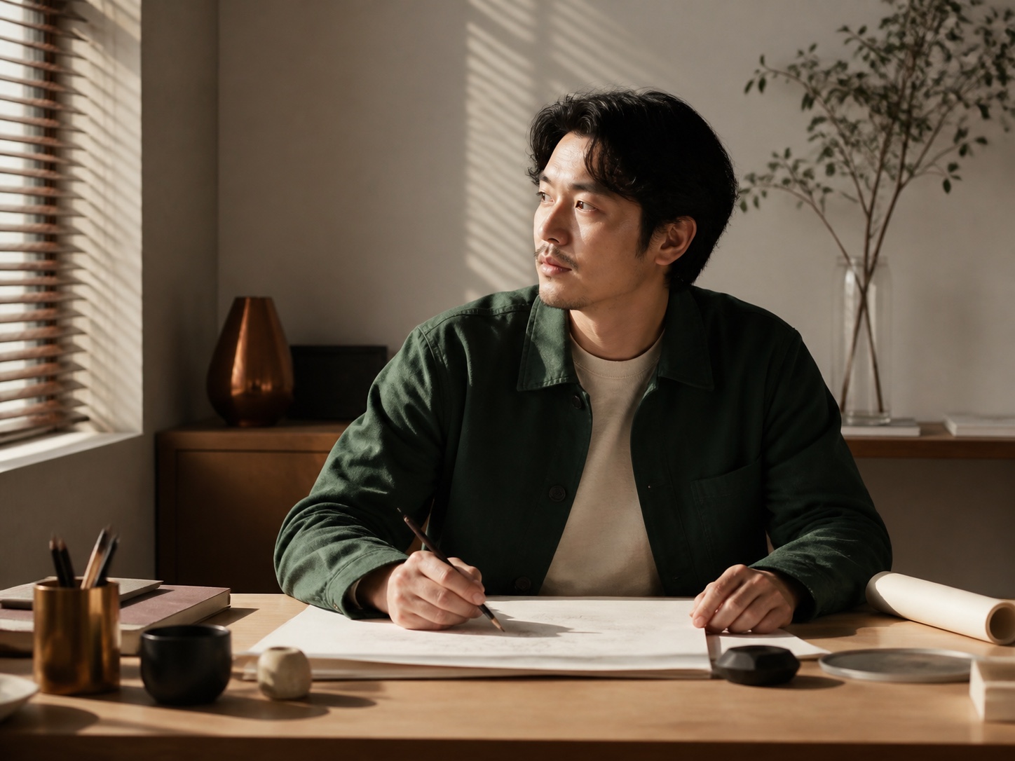 AI 生成的虚构创意工作者人物肖像